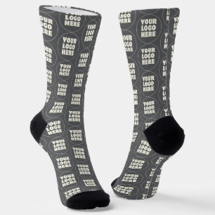 Simple Minimalist Custom Logo & Text   Socks