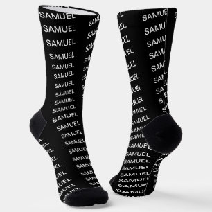 Simple Minimalist Custom Logo & Text   Socks