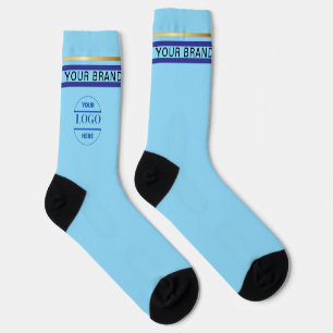 Simple Minimalist Custom Logo & Text   Socks