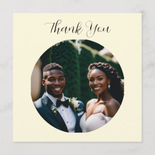Simple Minimalist Custom Photo Wedding Thank You Card