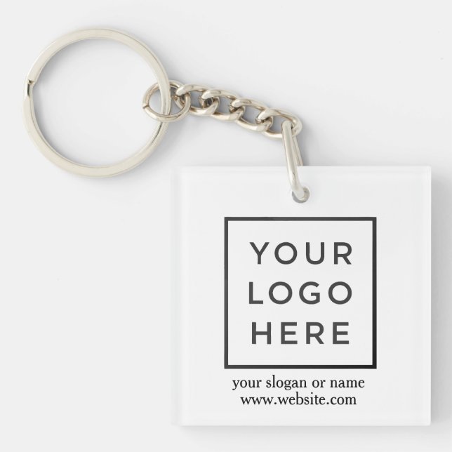Simple Minimalist Custom Promotional Business Logo Keychain (Front)