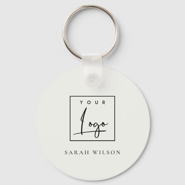 Simple Minimalist Custom Promotional Business Logo Keychain (Front)