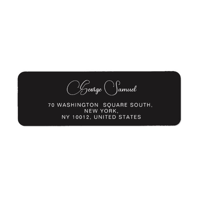 Simple Minimalist Custom Return Address Labels (Front)