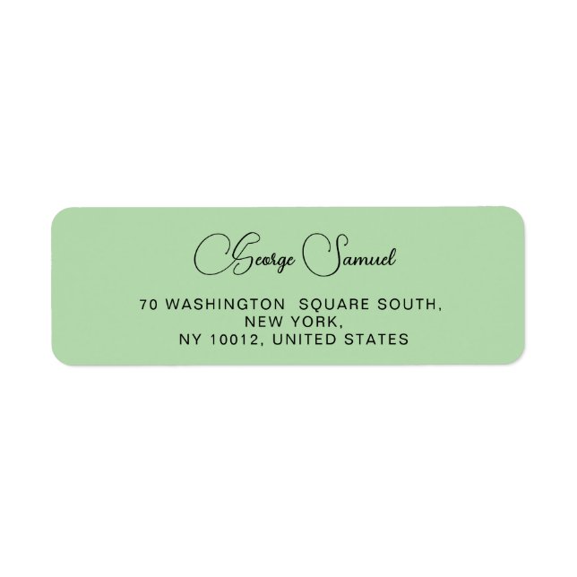 Simple Minimalist Custom Return Address Labels (Front)