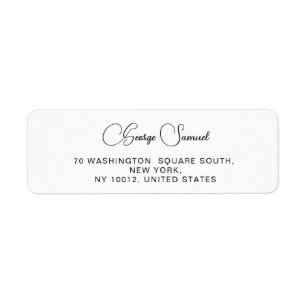 Simple Minimalist Custom Return Address Labels