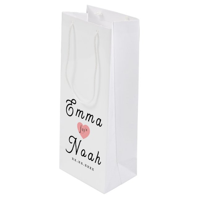 Simple Minimalist Customizable White Gift Bag (Front Angled)