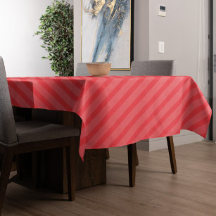 Simple Minimalist Cute Whimsical Red Striped  Tablecloth
