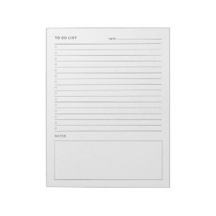 Simple Minimalist Daily To Do List Notepad