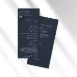 Simple Minimalist Dark Navy Wedding Program<br><div class="desc">Simple Minimalist Dark Navy Wedding Program. The design features a monogram, and script calligraphy. This template includes space for ceremony details, thank you note, and on the reverse all the wedding party information. Personalize with your information using the template fields provided, if you need to fix spacing, change colours, etc...</div>