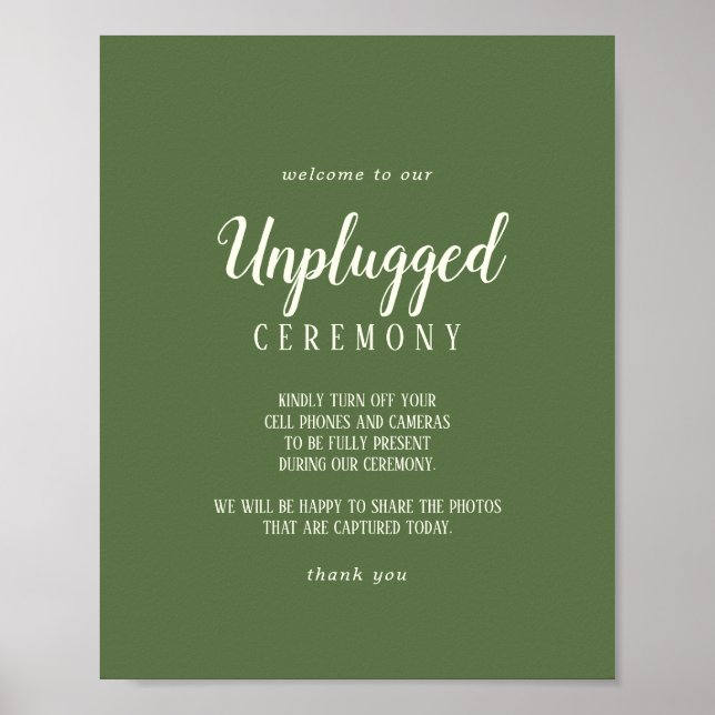 Simple Minimalist|Dark Sage Unplugged Ceremony  Poster (Front)