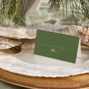 Simple Minimalist Dark Sage Wedding Place Card