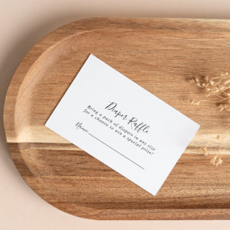 Simple Minimalist Diaper Raffle Ticket Enclosure Card