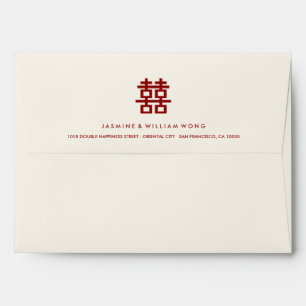 Simple Minimalist Double Happiness Chinese Wedding Envelope
