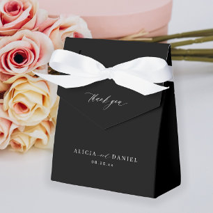 Simple minimalist elegant black wedding favor box
