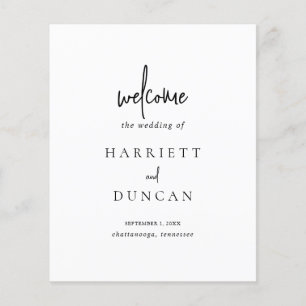 Simple Minimalist Elegant Budget Wedding Program