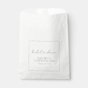 Simple Minimalist Elegant Chic Heart Bridal Shower Favour Bag