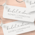 Simple Minimalist Elegant Chic Heart Bridal Shower Keychain<br><div class="desc">This simple and modern design is composed of sans serif and playful cursive typography with doodle hearts. Perfect for wedding bridal shower party favours.</div>