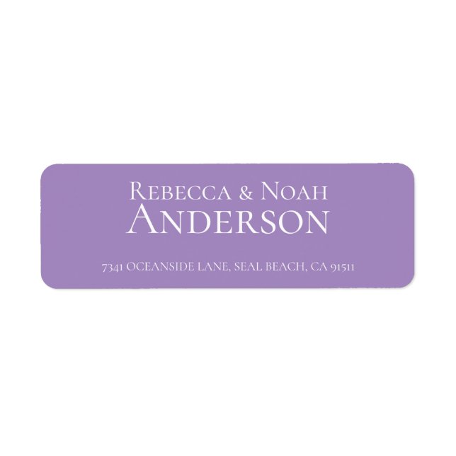 Simple Minimalist Elegant Lavender Text Wedding (Front)
