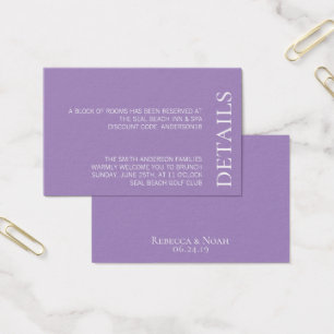 Simple Minimalist Elegant Lavender Text Wedding