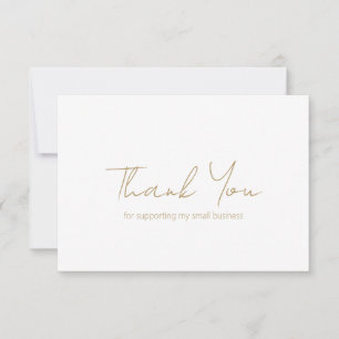 Simple Minimalist Elegant Modern Gold Business Thank You Card