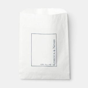 Simple Minimalist Elegant Understated Text Wedding Favour Bag