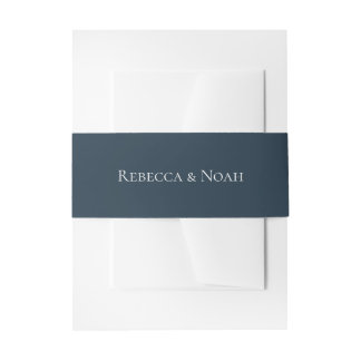 Simple Minimalist Elegant Understated Text Wedding Invitation Belly Band