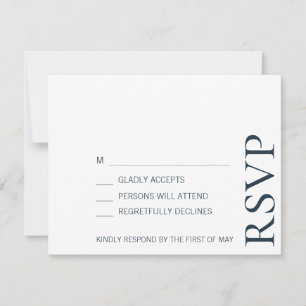 Simple Minimalist Elegant Understated Text Wedding RSVP Card