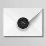 Simple minimalist elegant wedding envelope seal<br><div class="desc">Elegant simple minimal wedding invitation envelope dark seal sticker featuring a classy stylish chic trendy calligraphy script. Easy to personalize with your details! Suitable for formal black tie neutral weddings. Please note that the background colour can be changed to match your wedding colour scheme. If comfortable doing it, you can...</div>