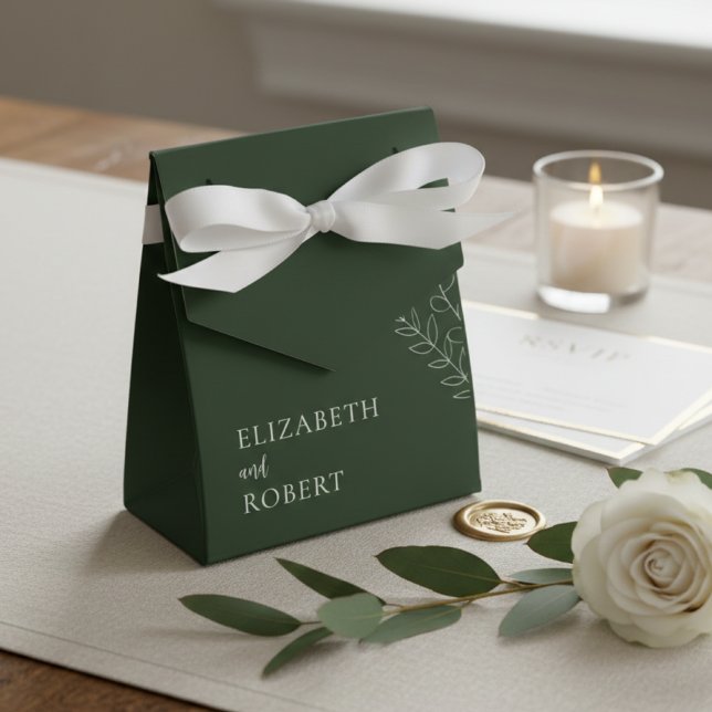 Simple Minimalist Elegant Wedding Sage Green Favor Box (Creator Uploaded)