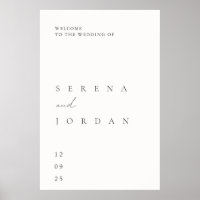 Simple Minimalist Elegant Wedding Welcome Poster