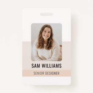 Simple Minimalist Employee Staff ID Badge