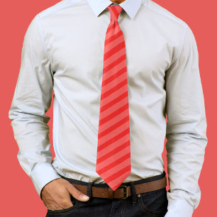 Simple Minimalist Festive Red Bold Striped Pattern Tie