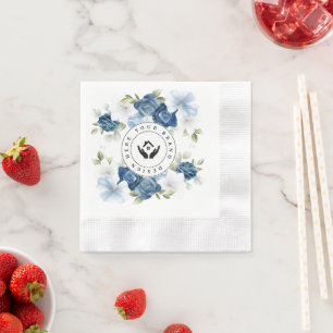 Simple Minimalist Floral Custom Logo Napkin