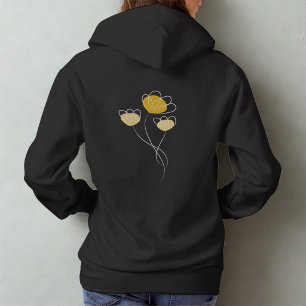 Simple Minimalist Flower Designed Girl's Hoodie