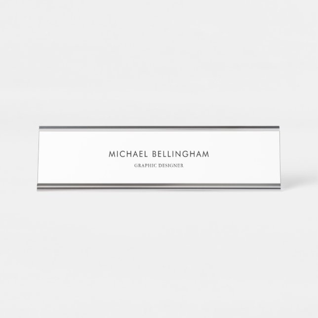 Simple Minimalist Formal  Desk Name Plate (Front)