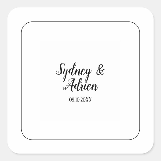 Simple Minimalist Frame Wedding Envelope Seals (Front)
