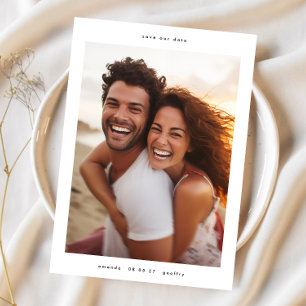 simple minimalist frame wedding photo save the date