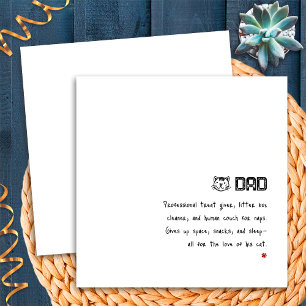 Simple Minimalist Funny Cat Dad Card