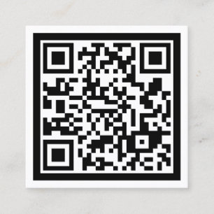 Simple minimalist giant QR code  Square Business Card