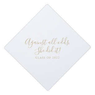 Simple Minimalist Gold Graduate  Graduation  Cap Topper