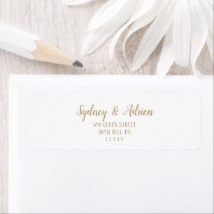 Simple Minimalist Gold Invitation Adresse de retou