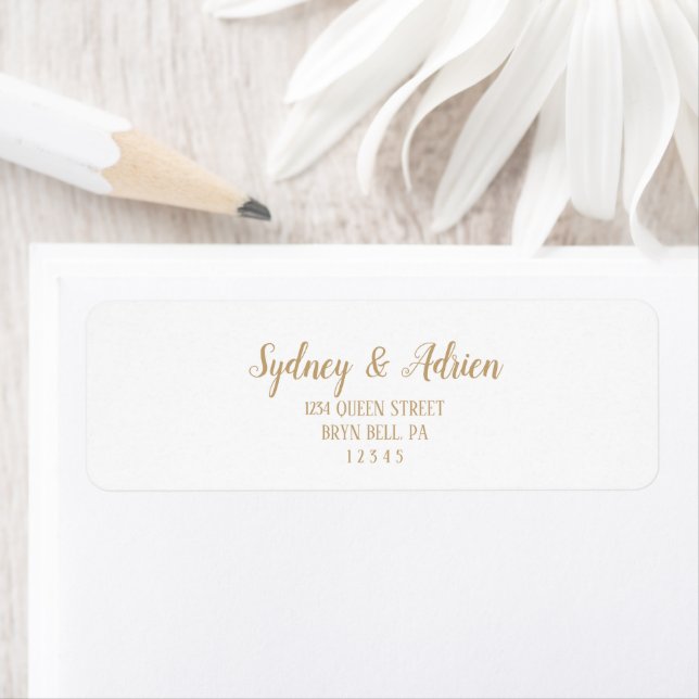Simple Minimalist|Gold Invitation Adresse de retou (En situation)