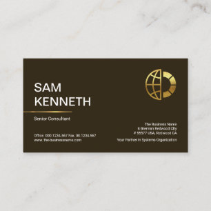Simple Minimalist Gold Line CEO Entrepreneur Business Card
