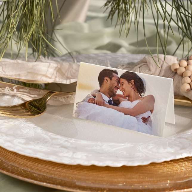 Simple Minimalist|Gold Photo Wedding  Thank You Card (Creator Uploaded)