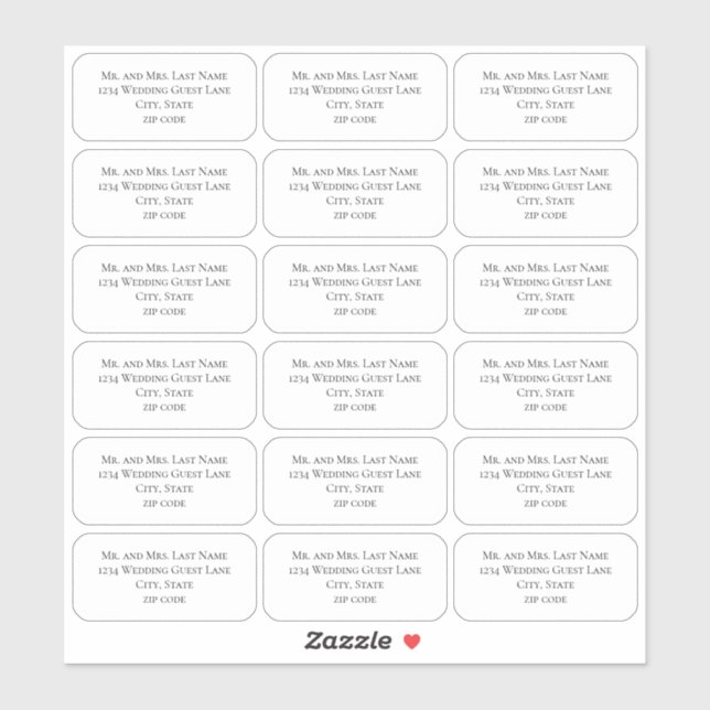 Simple Minimalist Guest Mailing List Name Address  (Sheet)