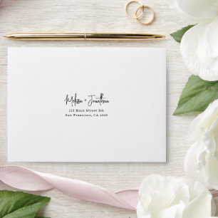 Simple Minimalist Hand-Lettered Script Wedding Envelope