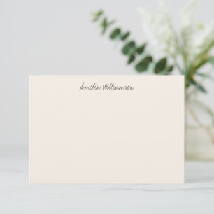 Simple Minimalist Handwritten Cream Calligraphy Thank You Card