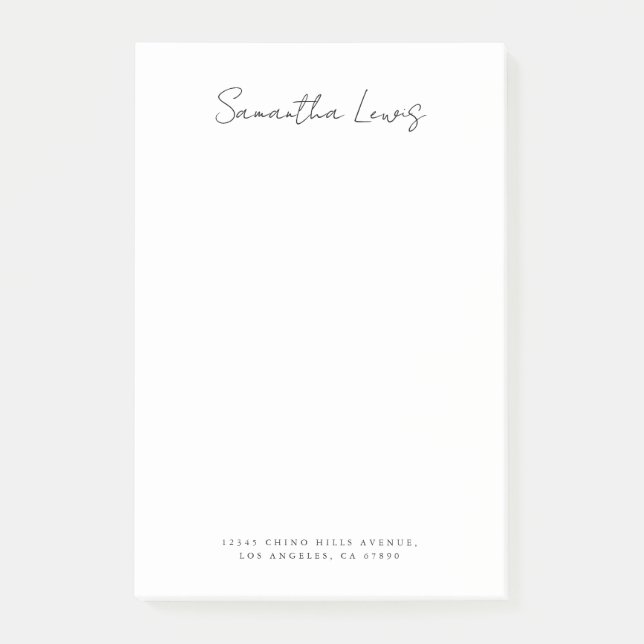 Simple Minimalist Handwritten Script Name  Post-it Notes (Front)