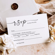 Simple Minimalist Handwritten Script Wedding Rsvp Card at Zazzle