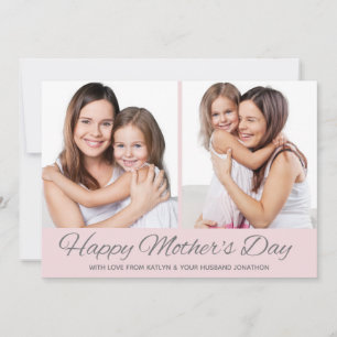 Simple Minimalist Happy Mother's Day Photo Holiday Card